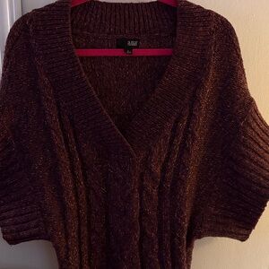 a.n.a Women's Deep Brown V-Neck Sweater